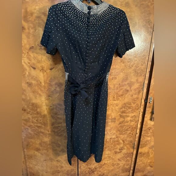 Elegant Vintage NYC Black Studded Dress - Picture 10 of 13